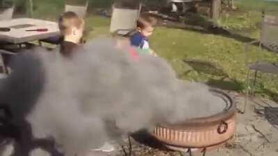 Dad said to clean out the fire pit, and I know just the trick.