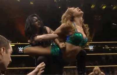 Paige making Sasha Banks tap out to the PTO
