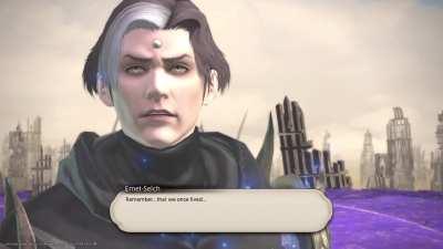 Emet has a message for the Warrior of Light.