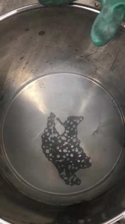 This is what happens when you pour liquid nitrogen into a dirty container