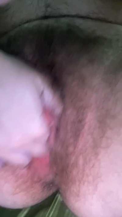 Fingering myself while I jerk my cute little cock 🥰