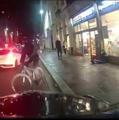 Teen in London boots homeless man in the head.