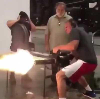 Minigun in shooting range