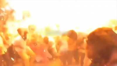 Firecracker Spark Touches Hydrogen Balloons, Explodes On People