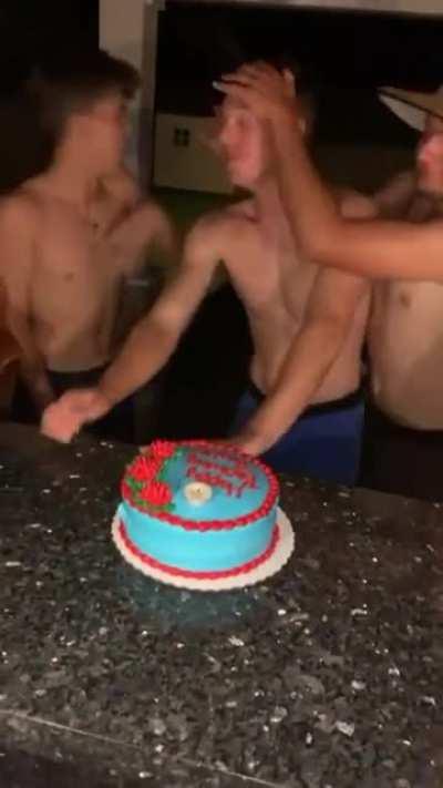 Loved the way he yeeted that cake