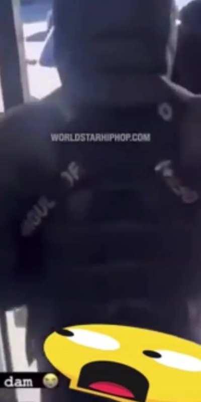 2v1 outside the bodega, finished off with a stomp out.