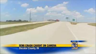 Fiery crash caught on dash cam