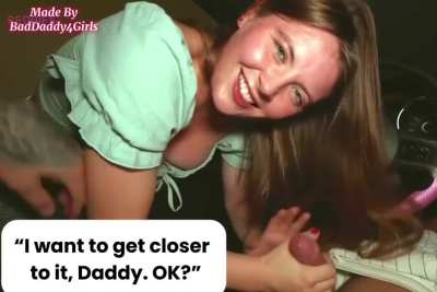 Daughter lessons: always help Daddy out wherever and whenever he needs your mouth