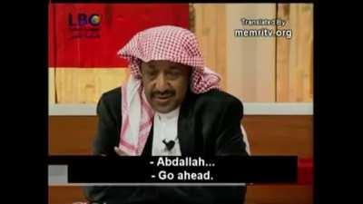 Most straight tv phone call in middle east.