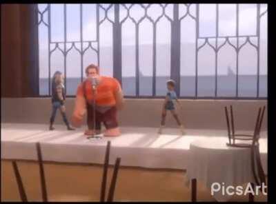 Wreck-roll. Btw this was an actual scene in the movie wreck it Ralph 2 Ralph breaks the internet. It’s after the credits