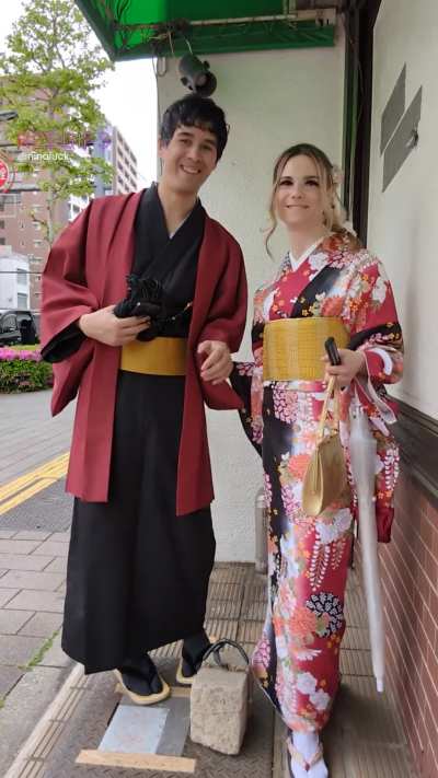 A quick kimono tickle in Japan!