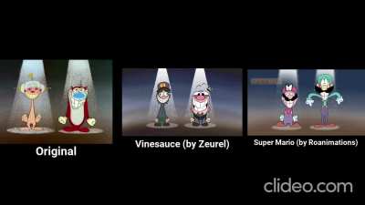 I've made a threeparison of both Happy Happy Joy Joy from Ren & Stimpy and its two parodies