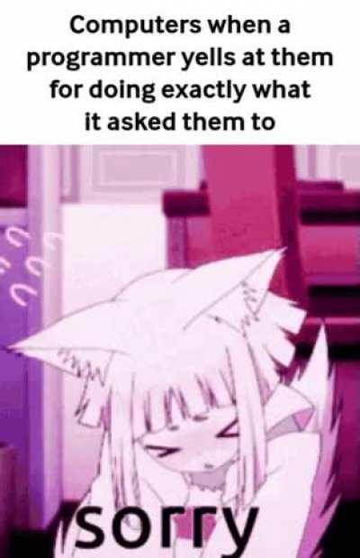 Getting angry at your computer for syntax errors be like