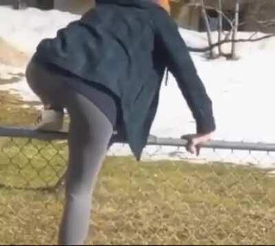 To climb a fence