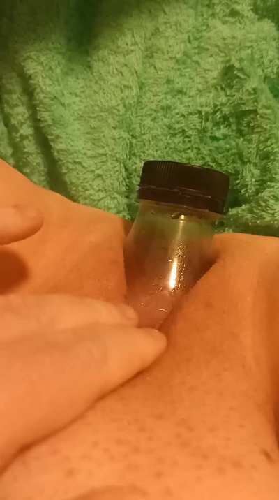 Fun with an iced coffee bottle