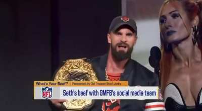 Seth reminding the world that Becky isn’t just The Man, she’s The Greatest Of All Time and it’s not just him saying it..