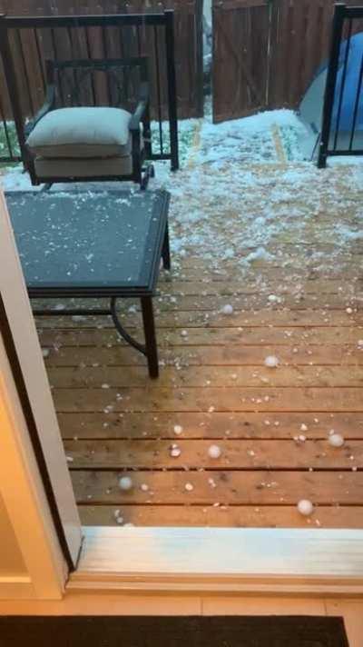 Hailstorm in Cornerstone, nearly tennis ball sized hail
