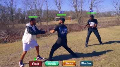 Purple broly and ssj bardock vs android 18 be like