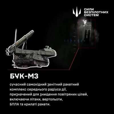 The operators of the 412th NEMESIS regiment attacked the Buk-M3 air defense system with a heavy night bomber drone. The time and location of the shooting were not disclosed.