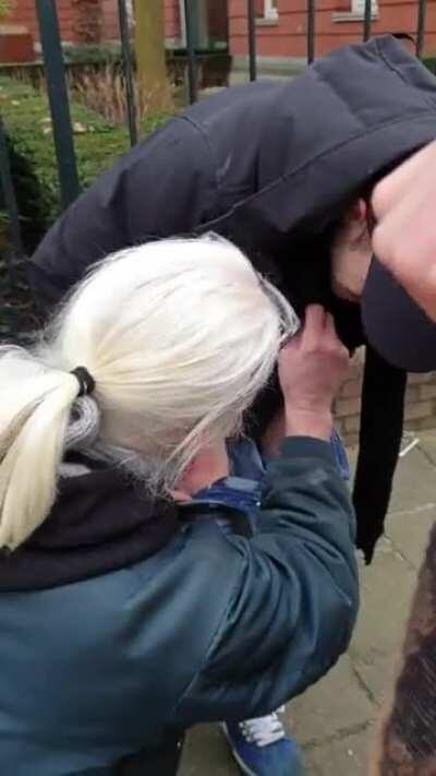 Dog bite during a protest against Covid-19 in Amsterdam