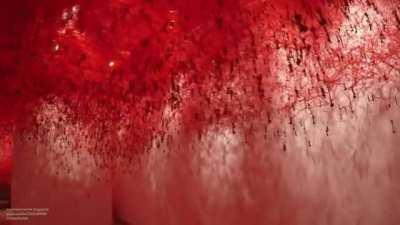 The Key in the Hand by installation artist Chiharu Shiota