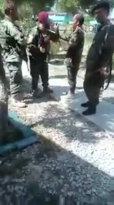 Afghan Commando Crying and Refusing to Surrender his Weapon to 