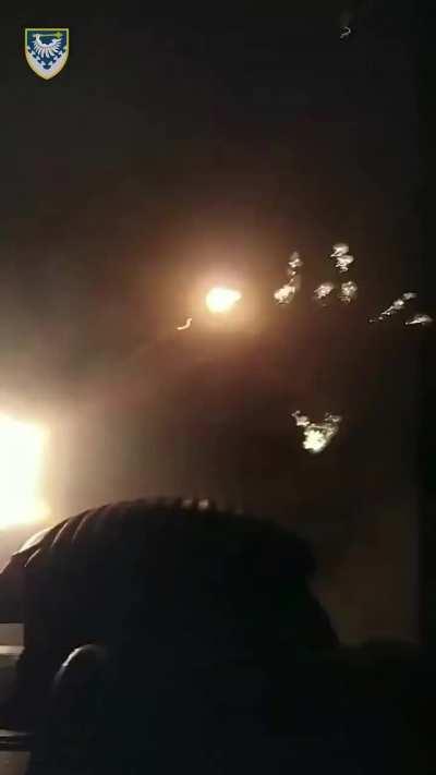 Ukrainian “Gepard” targeting Russian “Shahed-136/131” drone at night of 26th Sept 2023