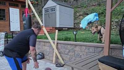 Dude plays ball with his paraplegic dog - Brewtus The Nudist