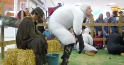 Doing this in front of children. Good one vegan