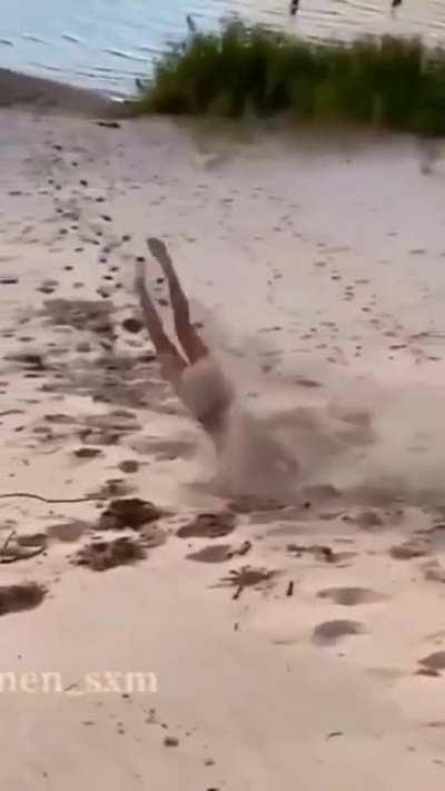 The proper way to get down a hill