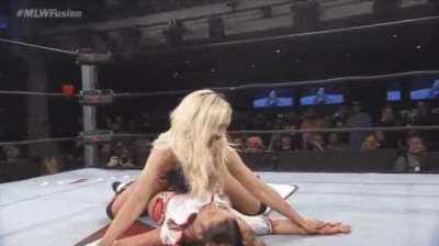 Scarlett finishes her opponent