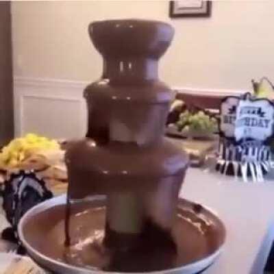 The chocolate fountain has turned on you caw caw