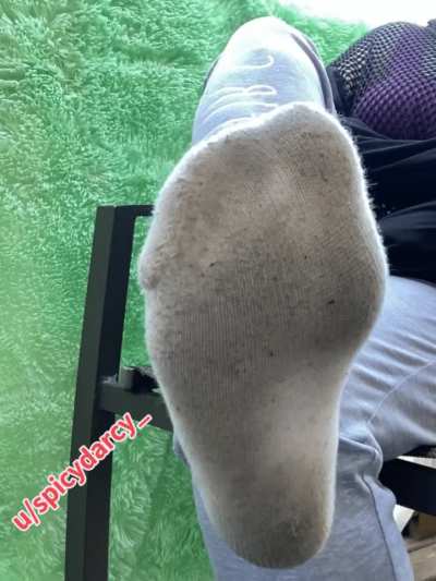 Sweaty dirty white socks… Yum??? [F]