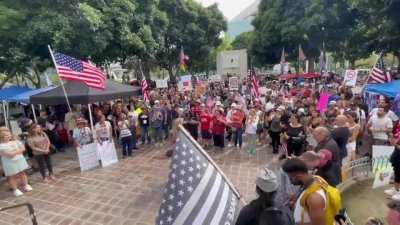 Qanon Karen performs an interpretive dance to country music at an antivaxx rally because Murika.