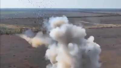 Russian drone got shot mid flight while ukrainian drone was filming it