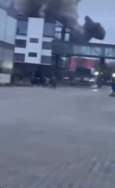 Video of a missile hitting an airport, reportedly in Ivano-Frankivsk in Western Ukraine