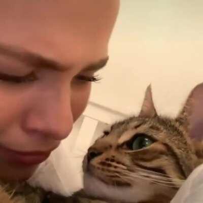 Cat licks girl but girl licks back