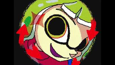 [flipnote animation] POV what the scope users see in a match 🥴 *mild flashing toward end*