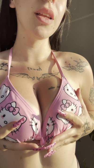 I dress up Hello Kitty because it's my favorite cartoon