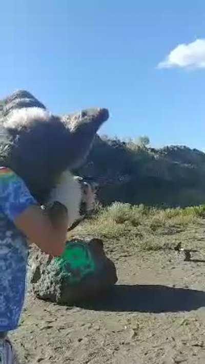 Doin a pew pew with a m1 carbine.