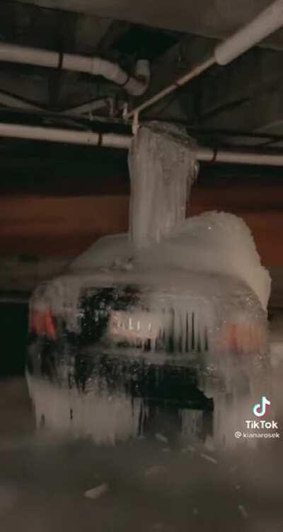 Of all the places for a pipe to burst...