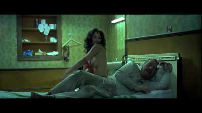 Yoima Valdés slips out of her red bra and panty