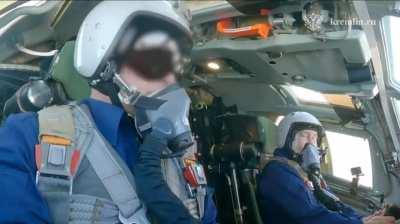 Russian President Vladimir Putin co-piloting newest strategic bomber TU-160 