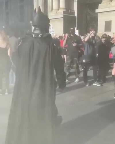 So Batman showed up at the Atlanta protest against the police brutality
