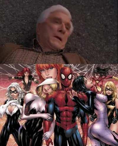 In Superhero Movie (2008), Leslie Nielsen's knock-off Uncle Ben certainly wasn't lying when he said 