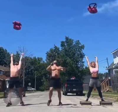 WCGW throwing weights into the air above your head?