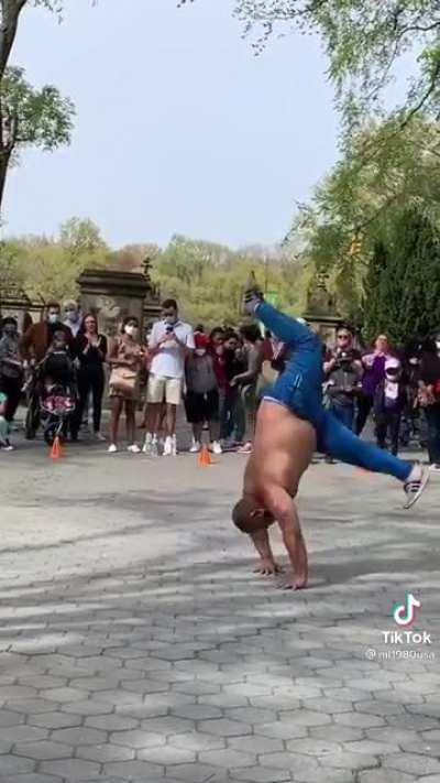 This man can really dance in Central Park NYC