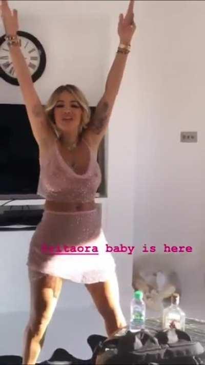 Rita Ora showing off