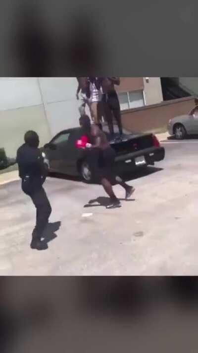 Policeman agrees to box with a local.