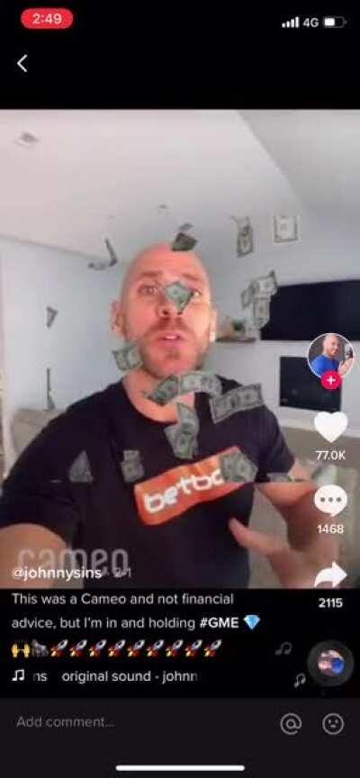 You heard it from the man himself. Astronaut, pilot, plumber, doctor and APE Jonny Sins. Buy and HODL 🚀🚀🚀🚀🚀🦧🦧🦧🦧🦍